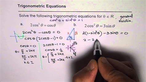 Quadratic Trigonometric Equations General Solution Strategy Edexcel