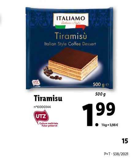 Promo Tiramisu Italiamo Chez Lidl ICatalogue Fr