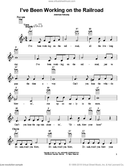 I Ve Been Working On The Railroad Sheet Music For Ukulele PDF