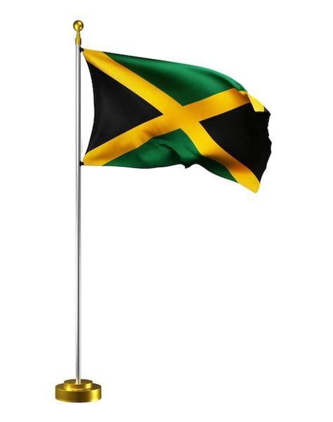 La Bandera De Jamaica Ondea Sobre Un Fondo Blanco Ilustraci N Digital