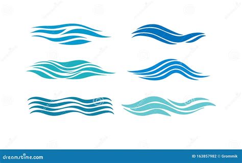 Wave Set Of Wave Images For Design Simple Design Stock Vector