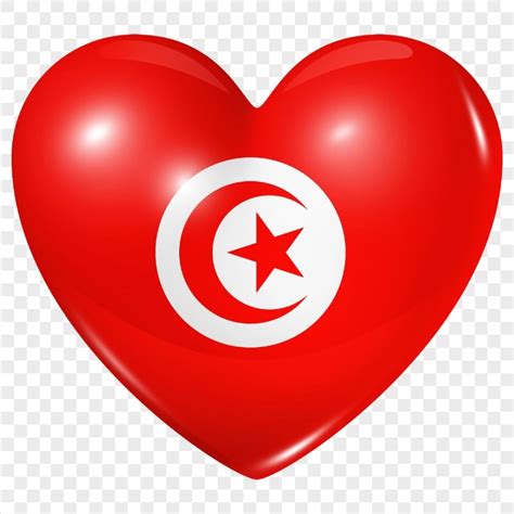 Hd Tunisia Flag Heart Shape Png Citypng