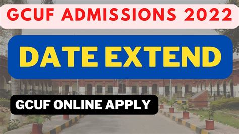 GCUF Admissions 2022 Date Extend Official Notification Admission GCUF