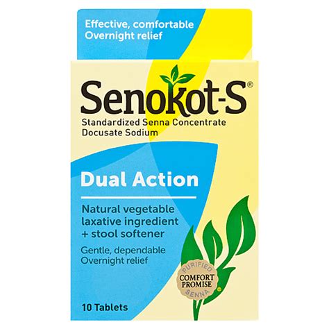 Senokot S Natural Vegetable Laxative Ingredient Stool Softener