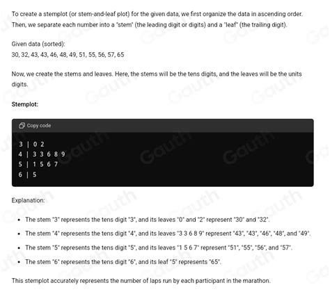 Solved Use The Data To Create A Stemplot The Following Data Show The