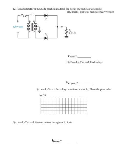 [solved] 12 6 Marks Total For The Diode Practical Mode