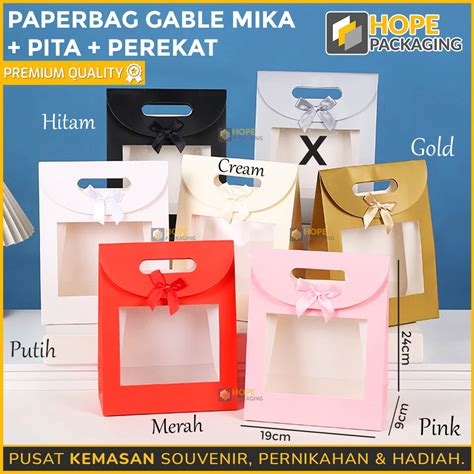 Jual Paper Bag Gable Mika Polos Pita Perekat Size X X Cm Tas