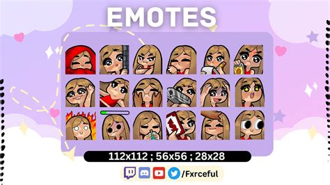 MEGA BUNDLE EMOTES Blonde Hair Fair Skin Vitiligo Twitch Emotes Cute Kawaii Stream