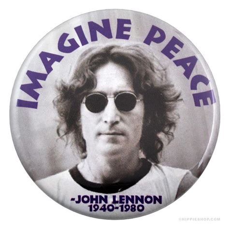 john lennon imagine peace button on white background