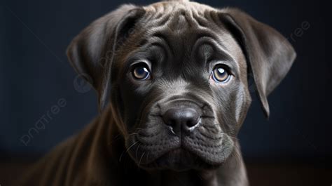 Puppy With Blue Eyes Looking At The Camera Background Cane Corso Puppy