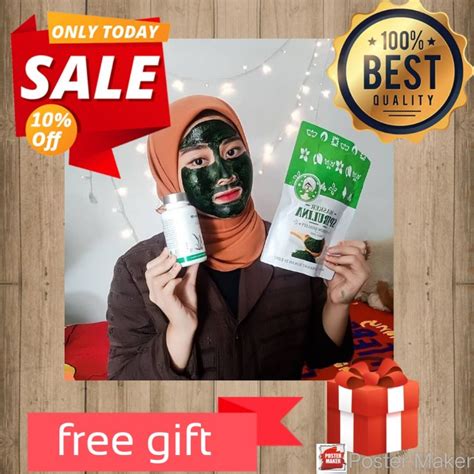 Jual ACNE SOLUSION MASKER SPIRULINA 100 ORI TIENS BONUS KUAS DAN