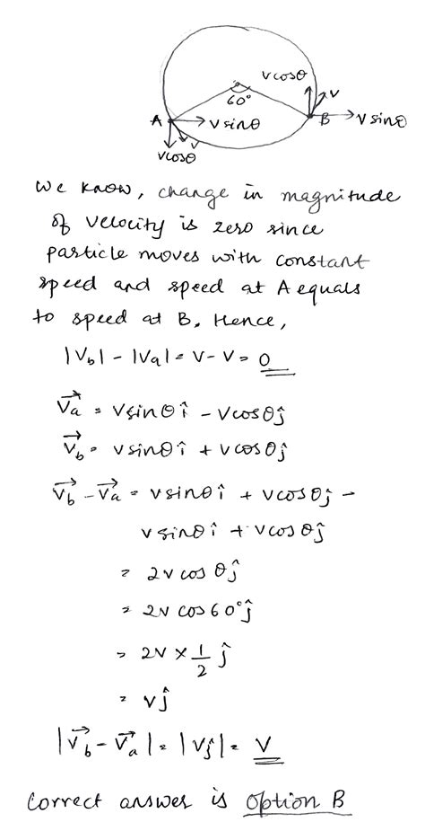 A Particle Is Moving On A Circular Path With Constant Speed V It