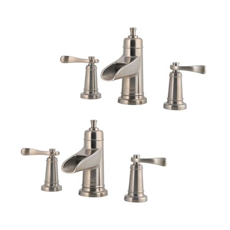 Pfister Ashfield Brushed Nickel 2 Handle Widespread Watersense Bathroom Sink Faucet With Drain