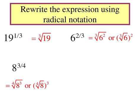 Evaluate Nth Roots And Use Rational Exponents Ppt Download