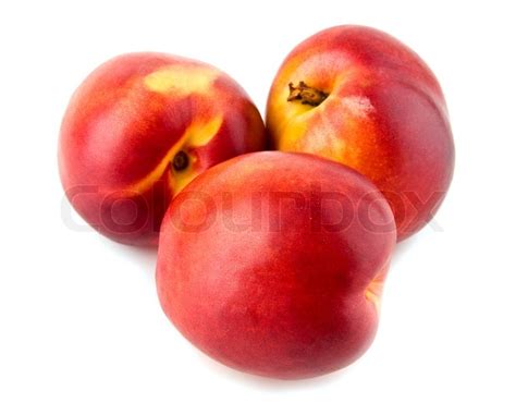 Nectarines On A White Background Stock Image Colourbox