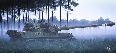 Tanque de batalla verde y marrón bosque hierba niebla personas