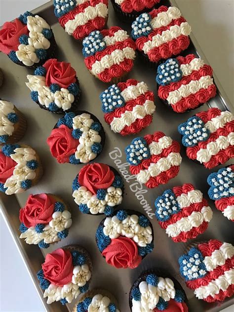 American Flag Cupcakes Fourth Of July Cupcake Ideas