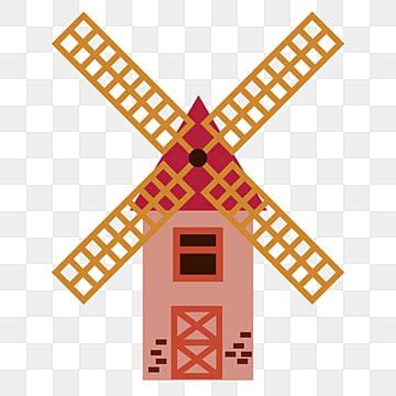 Windmill Clipart Transparent PNG Hd Red Windmill Decorative