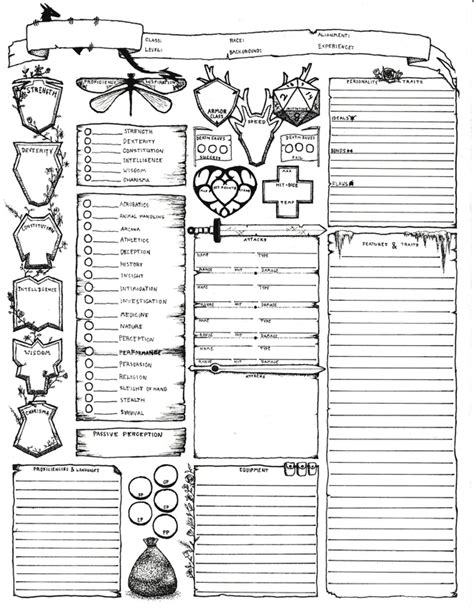 Art I Made A Character Sheet Dnd Pathfinder Character Sheet Rpg