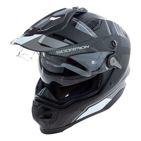 Casque Trail Scorpion Adf Air Desert Noir Mat Argent Casque