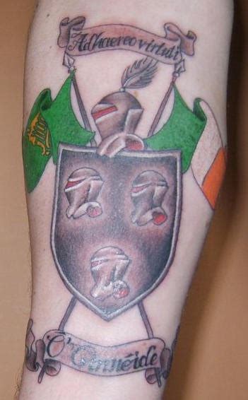 Irish coat of arms with armors tattoo - Tattooimages.biz