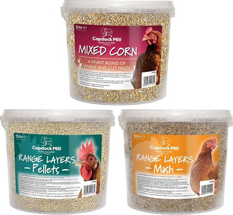 Copdock Mill Poultry Feed 3 X 5 Litre Tubs Mixed Corn Range Layers