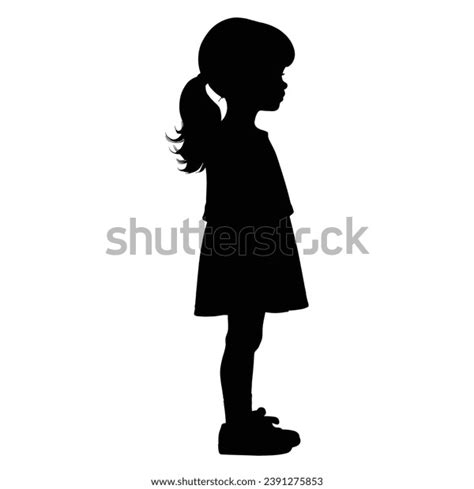 Little Girl Silhouette On White Stock Vector (Royalty Free) 2391275853 ...