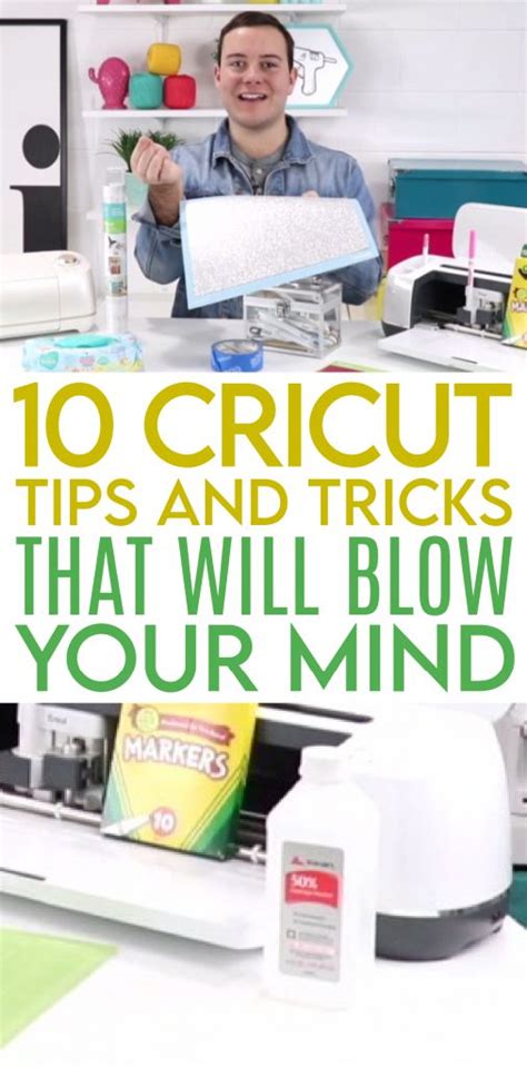 A Man Sitting At A Desk With The Words 10 Cricut Tips And Tricks That