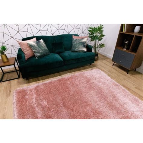 HMC Mayfair Blush Plain Shaggy Rug Ashanti Rugs