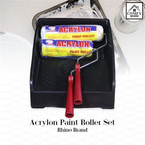 Rhino Acrylon Inches Paint Brush Roller Cotton With Tray