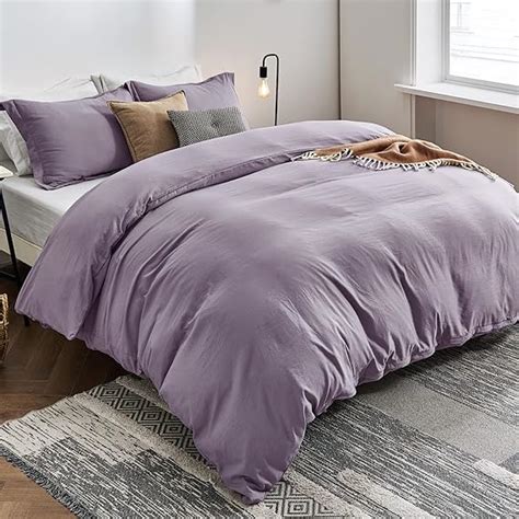 Amazon Bedsure Grayish Purple Duvet Covers Queen Size Washed