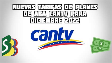 Nuevas Tarifas De Planes De ABA CANTV Para Diciembre 2022 YouTube