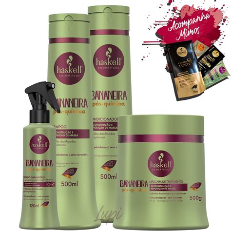 Kit Haskell Bananeira Sh Cond Masc 500 Fluido 120ml Shopee Brasil