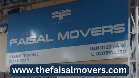 Faisal Movers Sialkot Contact Number Fares January 2025