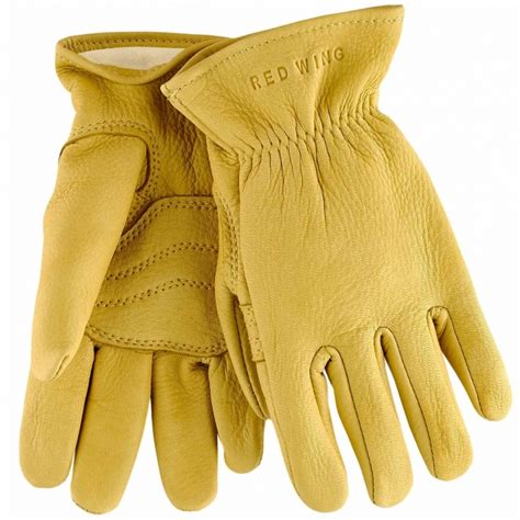 Red Wing Buckskin Leather Lined Gloves Yellow 95237