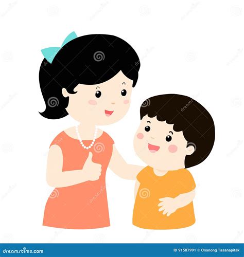 Mother Admire Son Character Cartoon | CartoonDealer.com #91588017