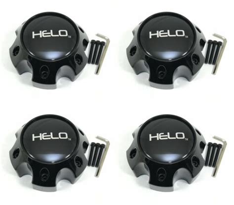 4x Helo Gloss Black Wheel Center Hub Caps 5 Bolt On For 6x135 HE904