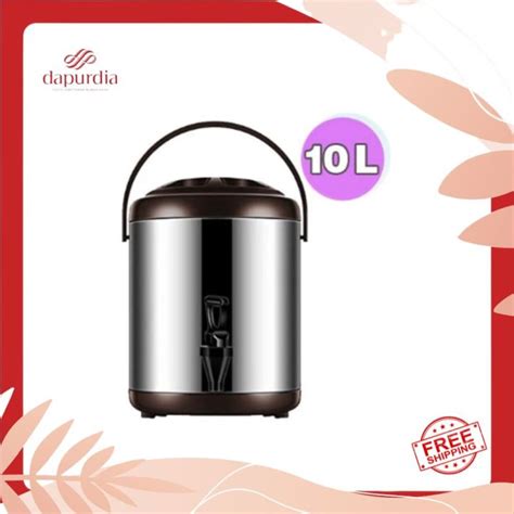 Water Jug Milk Tea Bucket Stainless Steel 10L Drink Jar Water Drink