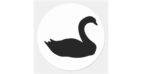 Black Swan Icon Classic Round Sticker Zazzle