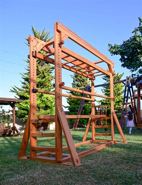 Sheldon S Monkey Bar Set Forever Redwood Monkey Bars Backyard