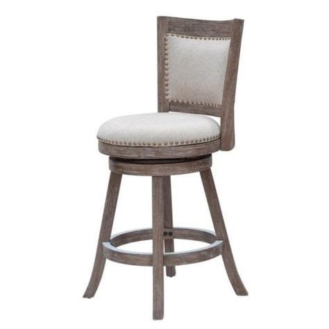 Bowery Hill Swivel Counter Stool In Driftwood Gray And Ivory