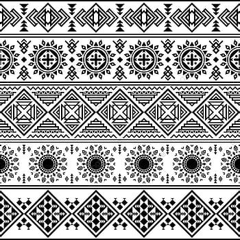 Aztec Print Wallpaper Black And White