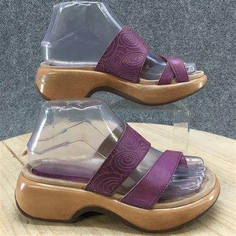 Dansko Sandals Womens 36 Embossed Slides Wedge Slip O Gem