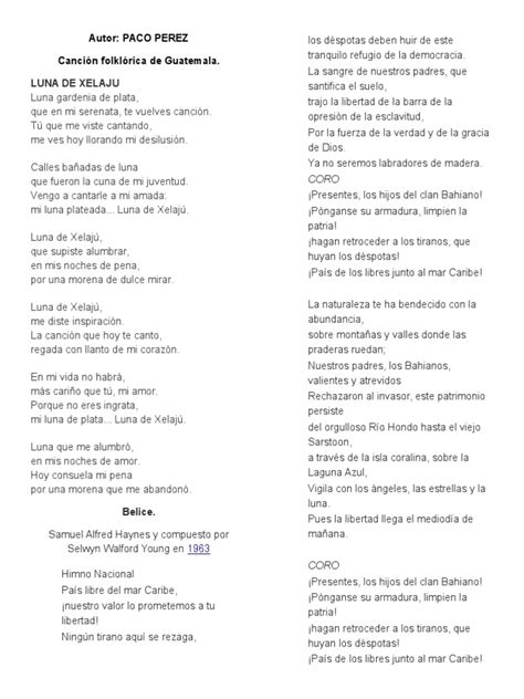 Pdf 1 Cancion De Cada Pais De Centroamerica Dokumentips