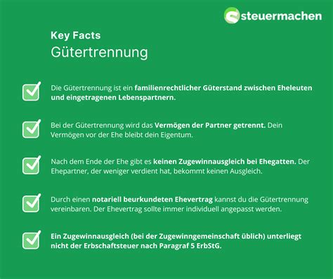 Gütertrennung steuermachen