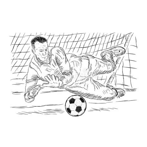 Portiere Calcio Giocatore Di Football Americano Illustrazione Di