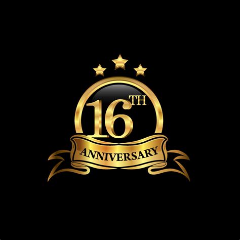 16 Year Anniversary Celebration Anniversary Classic Elegance Golden