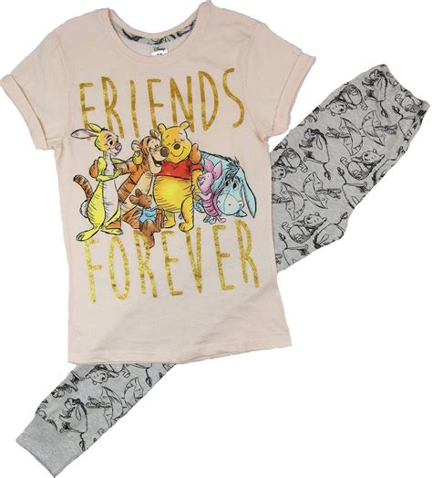 Winnie Ladies Women The Pooh Pyjamas Set Character Sleepwear Size 8 To