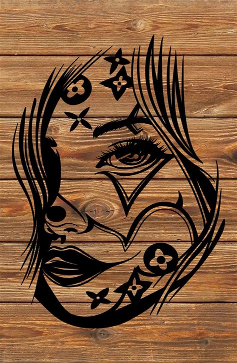 Png Svg File Chicano Sexy Clown Face Girls Tattoo Etsy