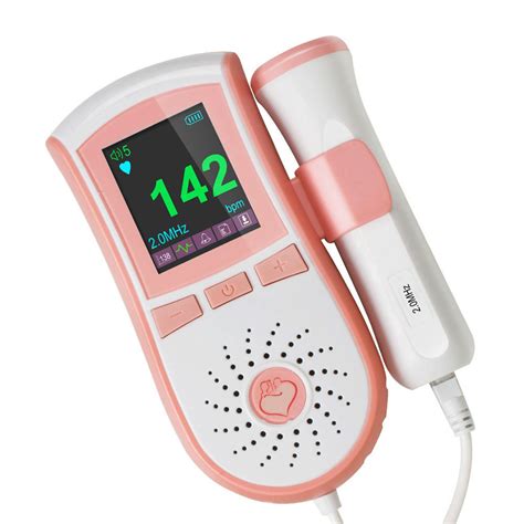 Mhz Probe Color Lcd Display Pocket Fetal Doppler Prenatal Baby Heart